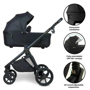 My Babiie MB450 Luxe 2-in-1 Travel System – Black My Babiie