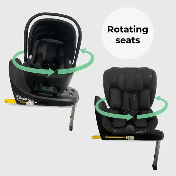 My Babiie MB450 Luxe 3-in-1 Travel System with Spin and Slide All Stages Bundle– Black My Babiie