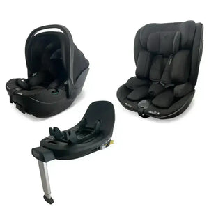 My Babiie MB450 Luxe 3-in-1 Travel System with Spin and Slide All Stages Bundle– Black My Babiie