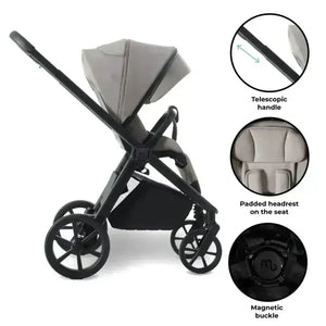 My Babiie MB450 Luxe 3-in-1 Travel System with Spin and Slide All Stages Bundle – Mink My Babiie