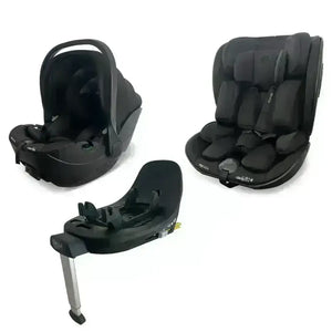 My Babiie My Babiie MB450 Luxe 3-in-1 Travel System with Spin and Slide All Stages Bundle – Feather