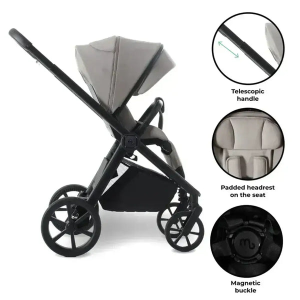 My Babiie MB450 Luxe 3-in-1 Travel System with Spin and Slide Car Seat and Isofix – Mink My Babiie