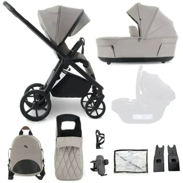 My Babiie MB450 Luxe 3-in-1 Travel System with Spin and Slide Car Seat and Isofix – Mink My Babiie