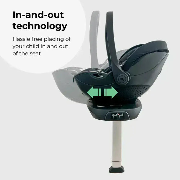 My Babiie MB450 Luxe 3-in-1 Travel System with Spin and Slide Car Seat and Isofix– Black My Babiie