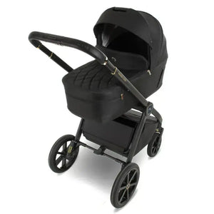 My Babiie MB450 Luxe 3-in-1 Travel System with Spin and Slide Car Seat and Isofix– Black My Babiie