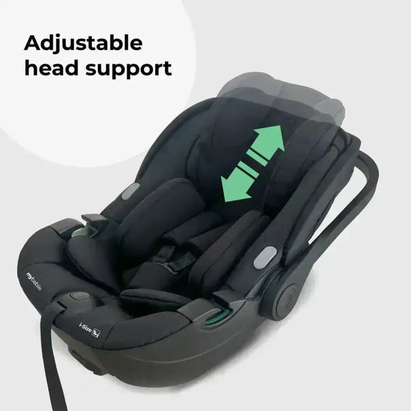My Babiie MB450 Luxe 3-in-1 Travel System with Spin and Slide Car Seat and Isofix– Black My Babiie