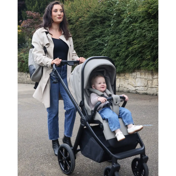 My Babiie MB450 Luxe 3-in-1 Travel System with Spin and Slide Car Seat and Isofix – Mink