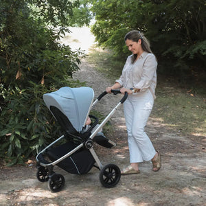 My Babiie MB450i 4-in-1 i-Size Travel System with Spin & Slide ISOFIX Base – Steel Blue