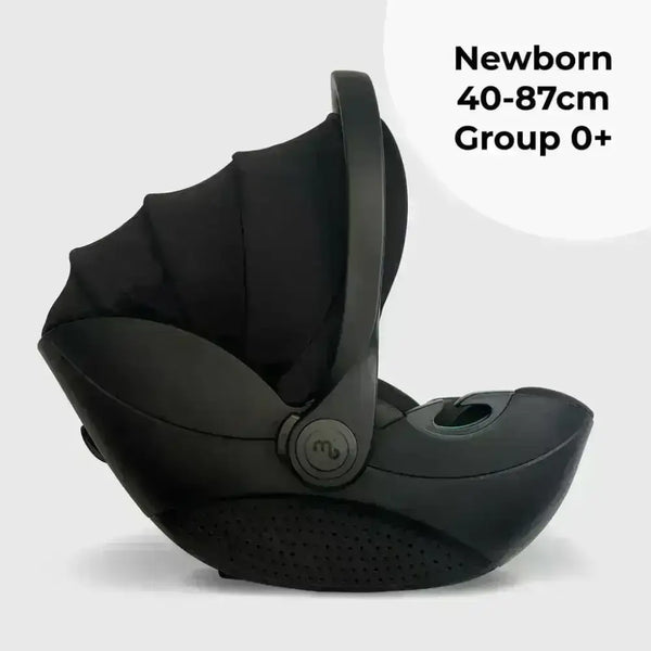 My Babiie MB450 Luxe 3-in-1 Travel System with Spin and Slide Car Seat and Isofix– Black My Babiie