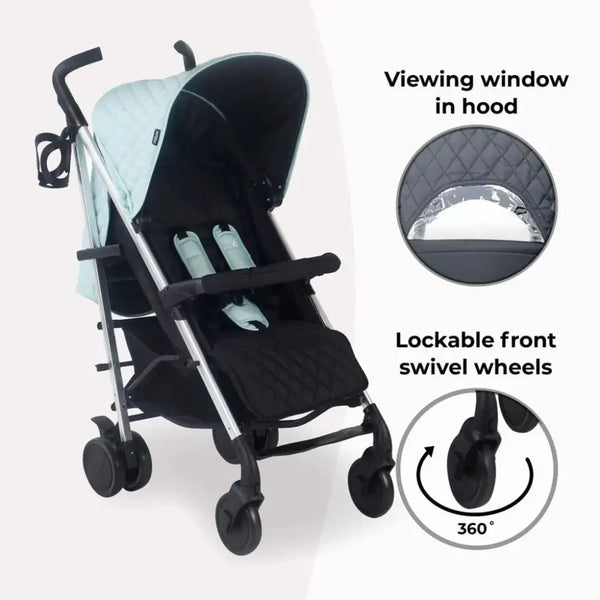 My Babiie MB51 Plus Stroller with Raincover - Quilted Aqua General My Babiie