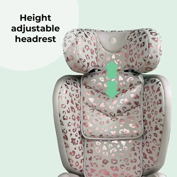 My Babiie MBCS23 i-Size (100-150cm) High Back Booster Car Seat - Blush Leopard My Babiie