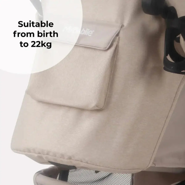 My Babiie Stroller MB30 Plus with Raincover in Oatmeal My Babiie