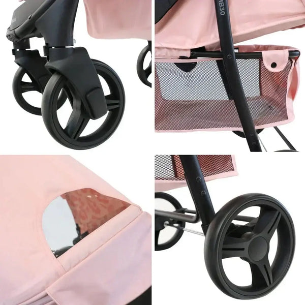 My Babiie Stroller MB30 Plus with Raincover in Pink Leopard My Babiie