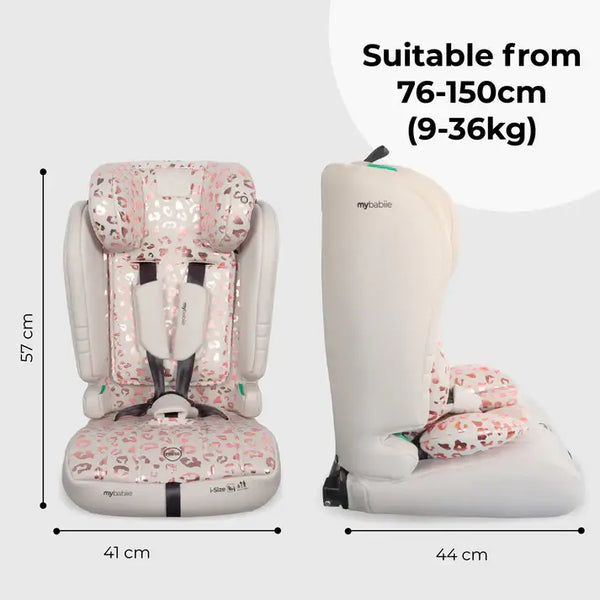 My Babiie Toddler to Booster R129 Car Seat - Pink Leopard
