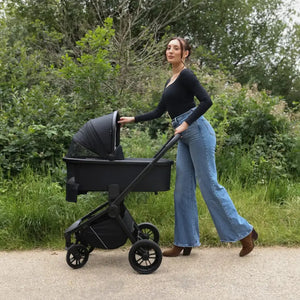My Babiie Travel System 3 in 1 i-Size With Spin 360 Car Seat and Isofix - Black My Babiie