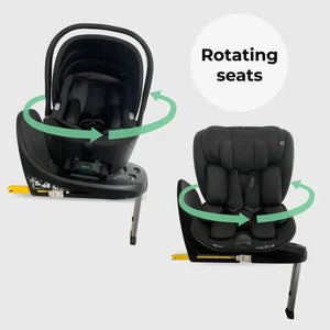 My Babiie Travel System 3 in 1 i-Size With Spin 360 Car Seat and Isofix - Black My Babiie
