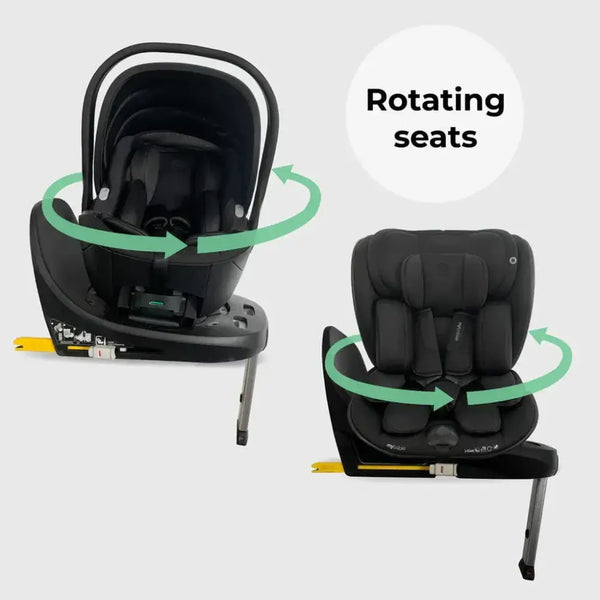 My Babiie Travel System 3 in 1 i-Size With Spin 360 Car Seat and Isofix - Black My Babiie