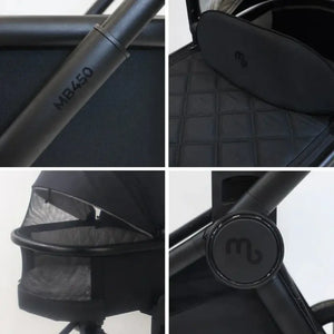 My Babiie Travel System 3 in 1 i-Size With Spin 360 Car Seat and Isofix - Black My Babiie