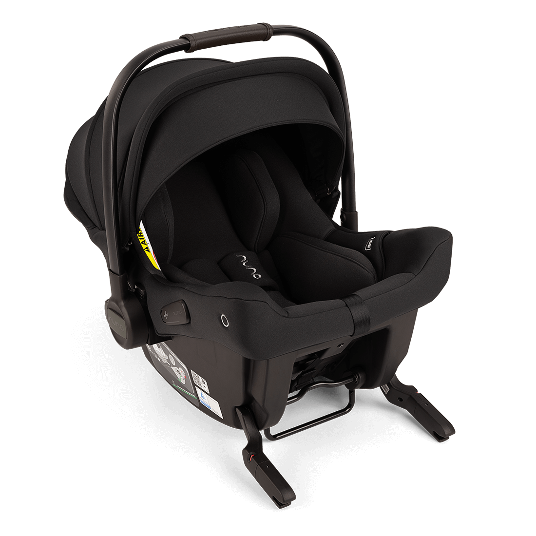 Nuna pipa urbn black infant car seat with padded fabric interior and baseless isofix design for newborns 40–75cm