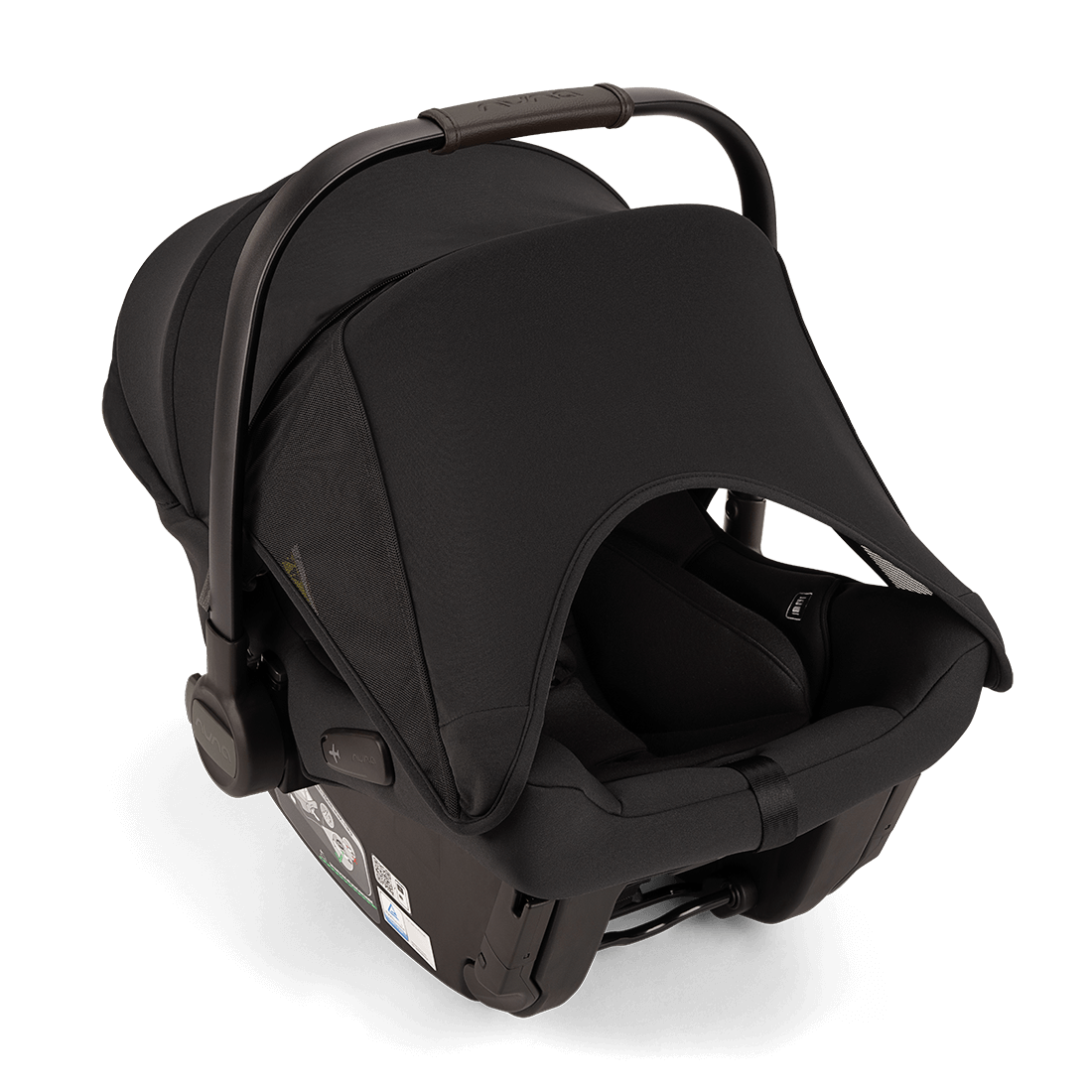 Nuna pipa urbn black infant car seat with sleek modern design and padded fabric upholstery for newborns 40–75cm
