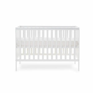 OBaby Bantam Cot in White - With Under Bed Drawer Obaby