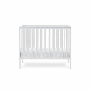 OBaby Bantam Space Saver Cot & Fibre Mattress – White | Bundle Deal Obaby