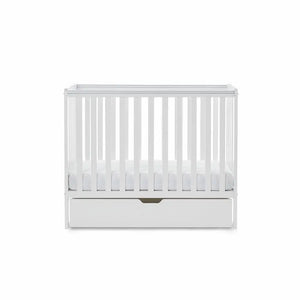 OBaby Bantam Space saver Cot in White With Under Bed Drawer & Mattress Obaby