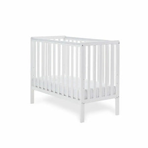 OBaby Bantam Space saver Cot in White With Under Bed Drawer & Mattress Obaby