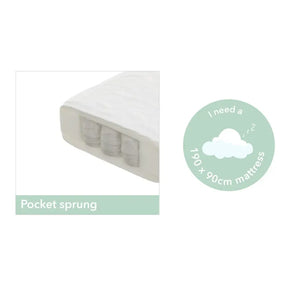 Obaby Gatsby Velvet Single Bed - Pink Obaby