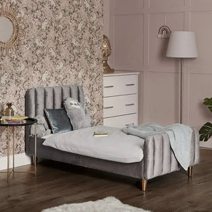 Obaby Gatsby Velvet Toddler Bed - Grey Obaby