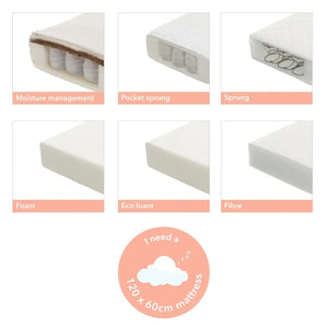 Obaby Maya Mini Cot Bed – White & Natural Wood Obaby
