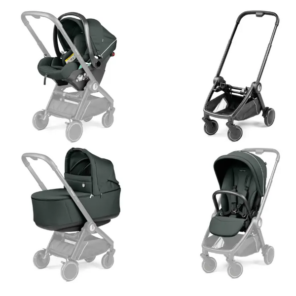 Peg Perego City Loop 3 in 1 Travel System & Lounge i-Sized Infant Carrier - Metal Peg Perego