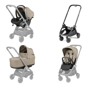 Peg Perego City Loop 3 in 1 Travel System & Lounge i-Sized Infant Carrier - Vanilla Blend Peg Perego