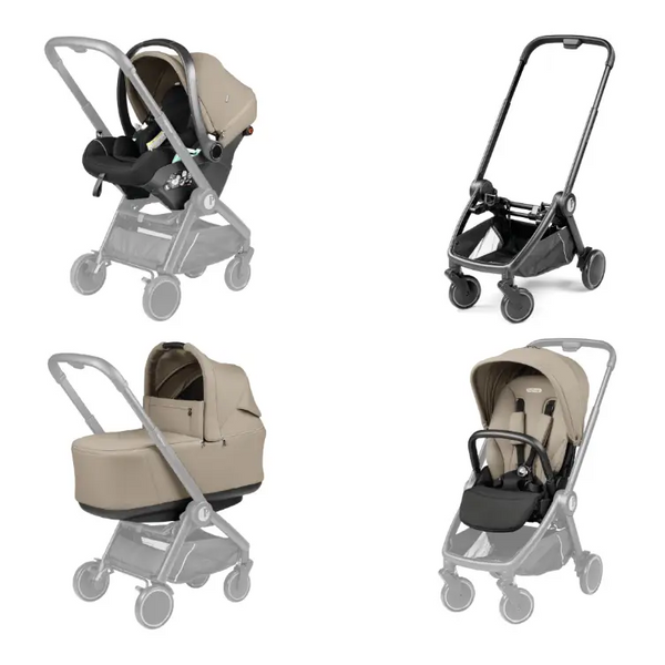 Peg Perego City Loop 3 in 1 Travel System & Lounge i-Sized Infant Carrier - Vanilla Blend Peg Perego