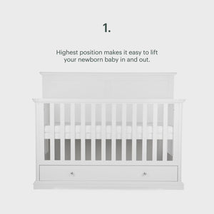 Cuddle Co Grande Beaumont White Cot Bed