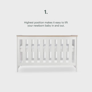Cuddle Co Burford White & Oak Cot Bed