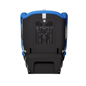 Recaro VELIX 1 in Calm Blue, rear view showing the black shell and perforated ventilation panel.