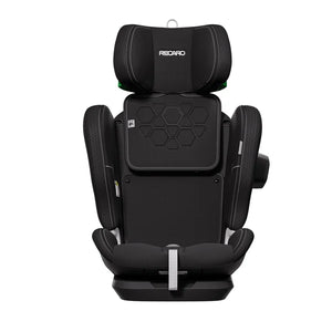 Fresh Black VELIX 1, front view with raised headrest, no shoulder harness visible and a black side attachment.