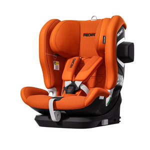 Vibrant Orange VELIX 1, opposite angled front view showing padded harness and a black outer side attachment.