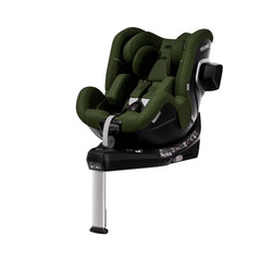 Epic Green TORON 1, angled front view with padded insert, harness, black side attachment and support leg.