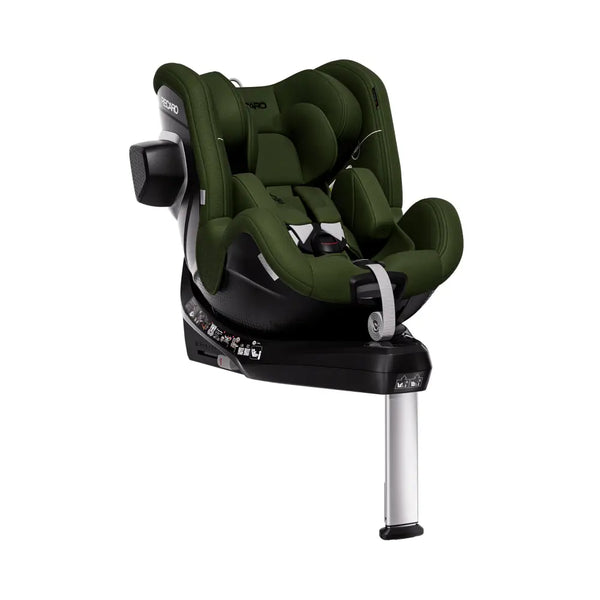 Epic Green TORON 1, opposite angled view with padded insert, harness, black side attachment and support leg.