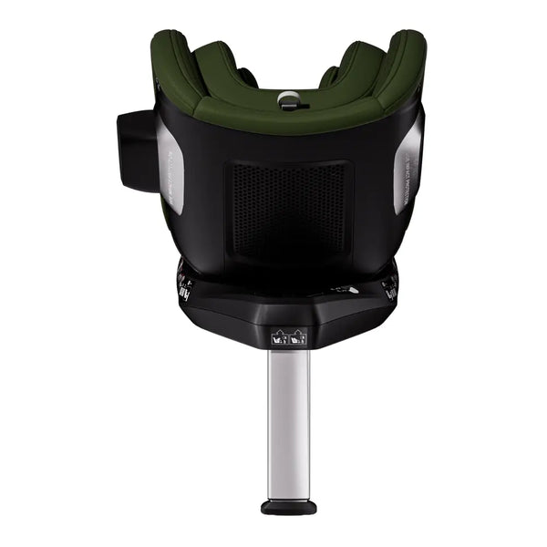 Epic Green TORON 1, rear view showing ventilation panel, black side attachment and extended support leg.