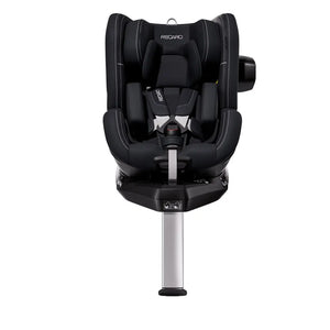 Fresh Black TORON 1, front view with padded insert, harness, black side attachment and extended support leg.
