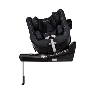 Fresh Black TORON 1, rotated on its black base with padded insert, harness, side attachment and support leg.