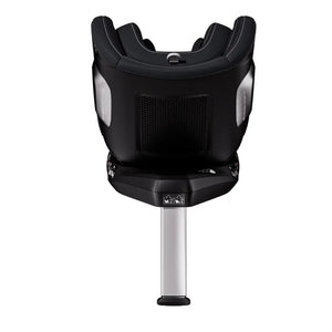 Fresh Black TORON seat, rear view showing the black shell, ventilation panel and extended silver support leg.