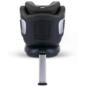Fresh Black XENON 1 KID, rear view showing the black shell, ventilation panel and extended silver support leg.