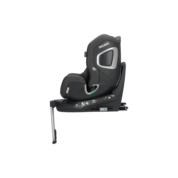 Fresh Black XENON 1 KID, side profile showing silver-trimmed shell, black base and extended support leg.