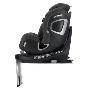 Fresh Black XENON 1 KID, upright side view showing silver-trimmed shell, black base and extended support leg.