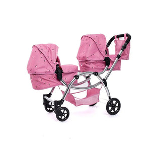Roma Darcie Pink Twin Dolls Pram 3-14 Years - Amy Child's Collection of Dolls Prams General Roma Prams