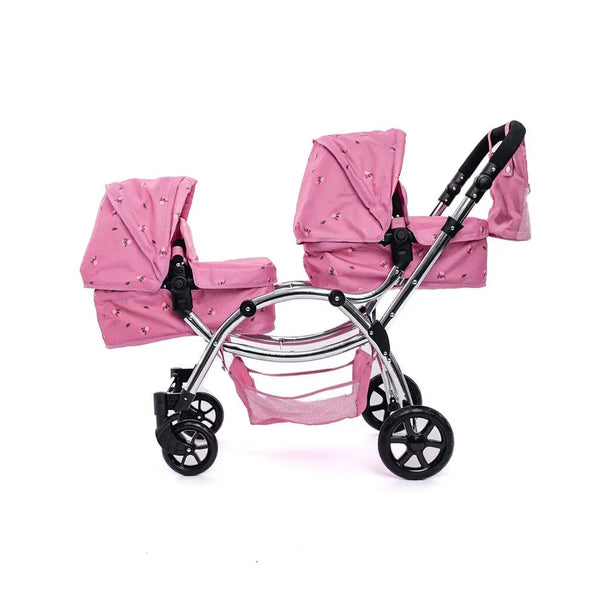 Roma Darcie Pink Twin Dolls Pram 3-14 Years - Amy Child's Collection of Dolls Prams General Roma Prams